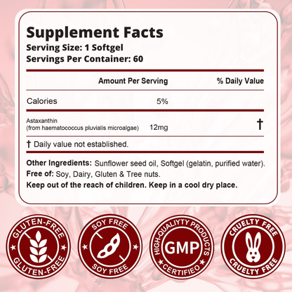 Nature's Most Powerful Skin Protector - 12mg Astaxanthin