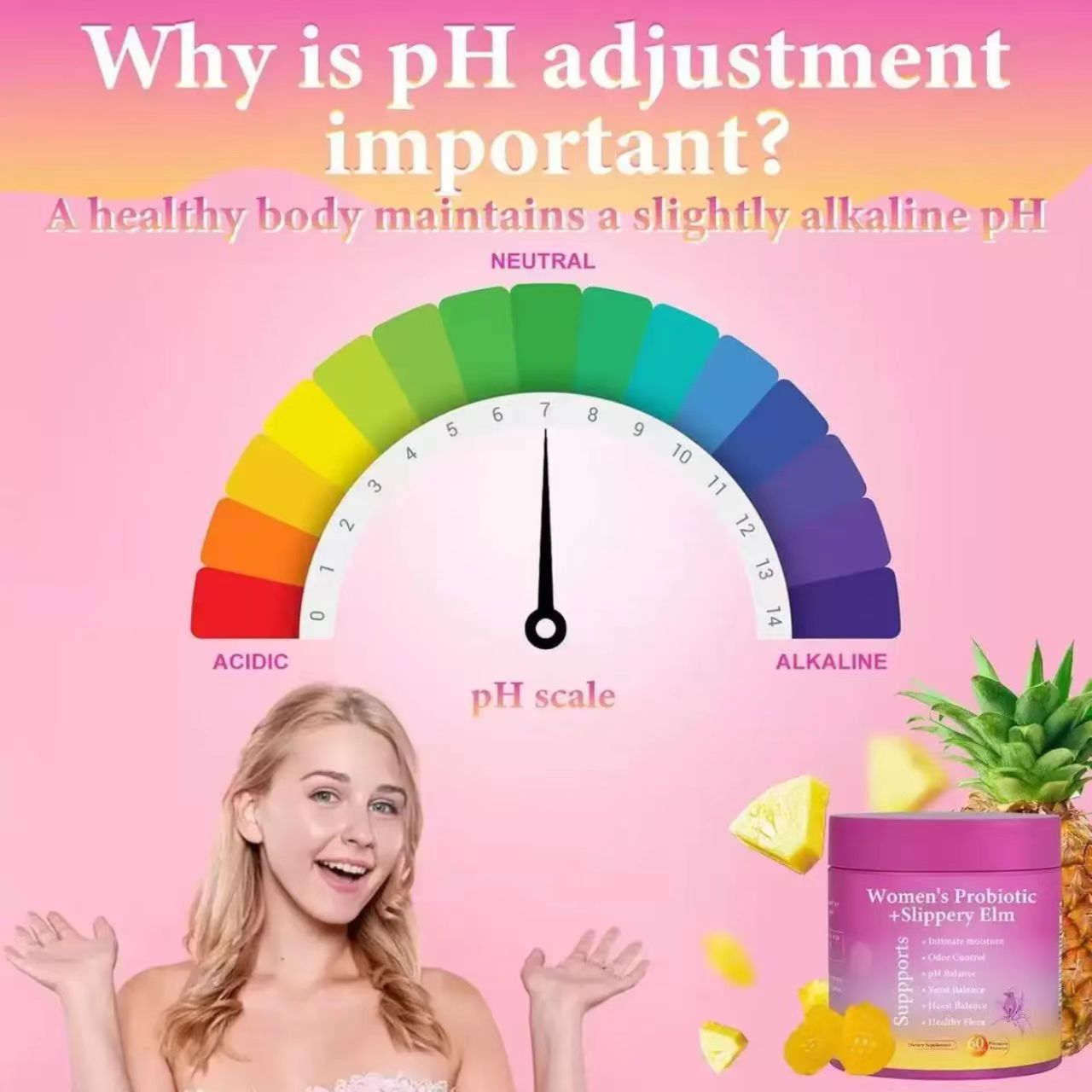 ChewSmart Women's Probiotic+Slippery Elm Gummies